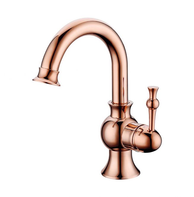 ingle hole deck mounted with matte brushed golden faucet